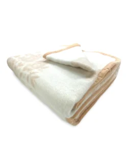 Coperta Flower in 100% Pura Lana Morbida e Calda con Bordino in Velluto - Comfort ed Eleganza, Design Classico - Made in Italy