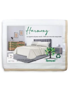 COPERTA HARMONY Peso Medio in PURA LANA VERGINE E TENCEL estratto da Eucalipto e Faggio