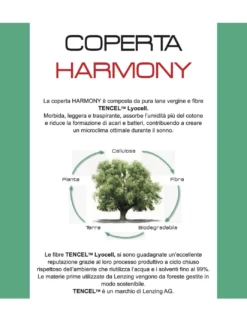 COPERTA HARMONY Peso Medio in PURA LANA VERGINE E TENCEL estratto da Eucalipto e Faggio