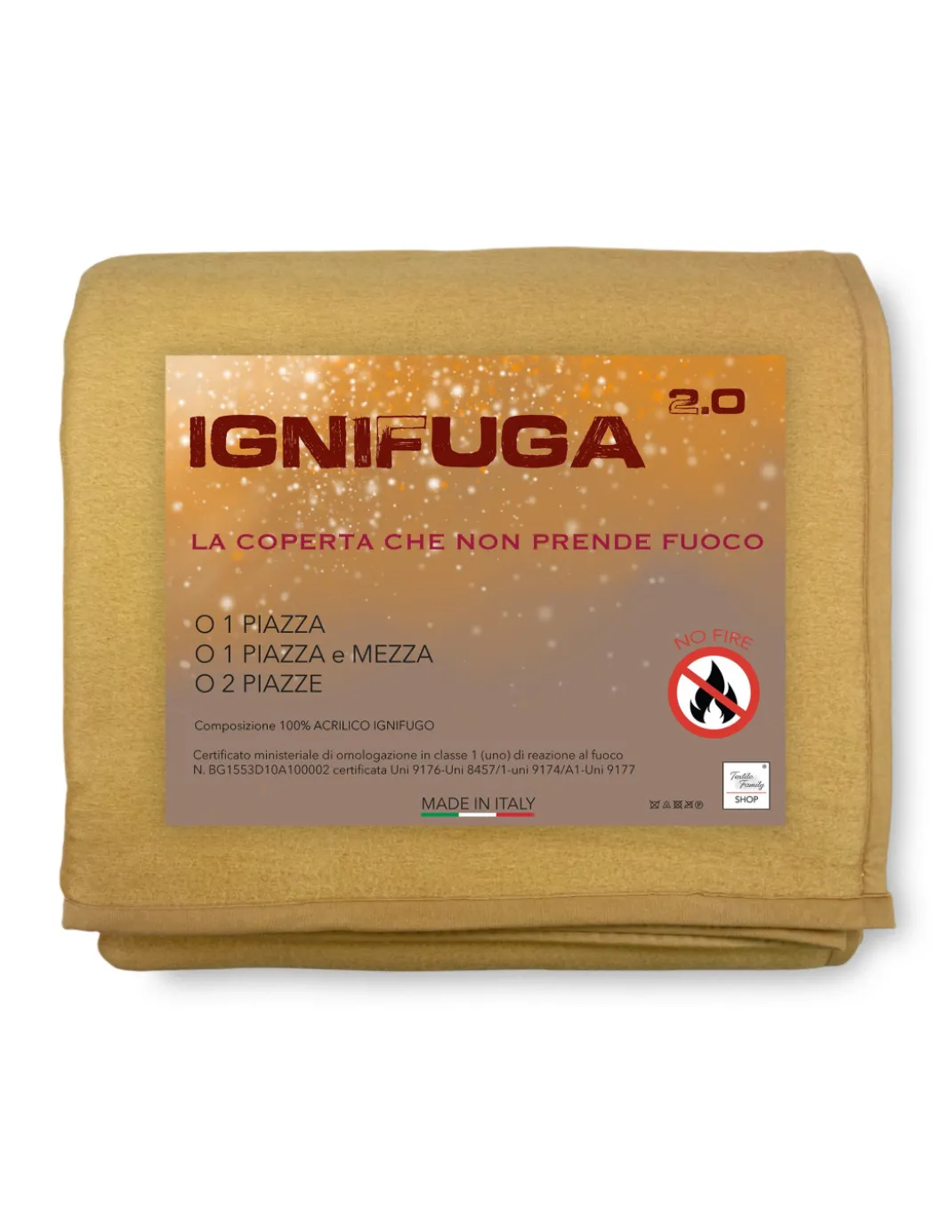 COPERTA IGNIFUGA antifiamma ANTIFUOCO CLASSE 1 omologata MADE in ITALY