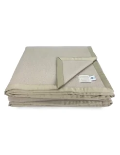 COPERTA in lana LAMBSWOOL Beige LINO Matrimoniale 2 Piazze