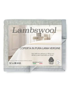 COPERTA in lana LAMBSWOOL GRIGIO MELANGE Matrimoniale 2 Piazze