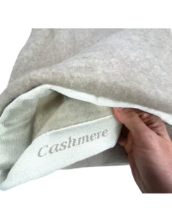 Coperta in Puro Cashmere Pettinato Made in Italy - Morbidezza e Comfort Termico, Modello Bicolore Grigio Beige