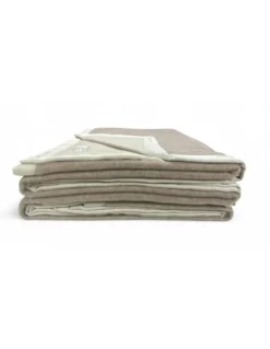 Coperta in Puro Cashmere Pettinato Made in Italy - Morbidezza e Comfort Termico, Modello Bicolore Grigio Beige