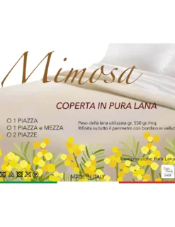 COPERTA Invernale IN PURA LANA MIMOSA-ANIROS Made in Italy