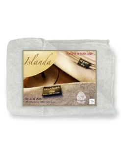 COPERTA ISLANDA in vera pura LANA vergine morbida e calda BEIGE Melange