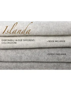 COPERTA ISLANDA in vera pura LANA vergine morbida e calda GRIGIO Melange