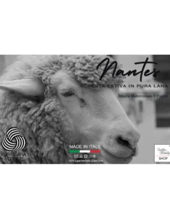 COPERTA leggera PRIMAVERILE NANTES estiva IN LANA MERINO FINE matrimoniale 2 PIAZZE beige