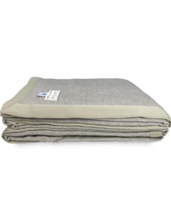 COPERTA leggera PRIMAVERILE NANTES estiva IN LANA MERINO FINE matrimoniale 2 PIAZZE tortora
