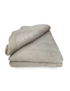 COPERTA leggera PRIMAVERILE NANTES estiva IN LANA MERINO FINE matrimoniale 2 PIAZZE tortora