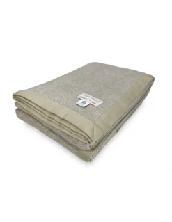 COPERTA leggera PRIMAVERILE NANTES estiva IN LANA MERINO FINE matrimoniale 2 PIAZZE tortora
