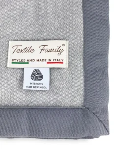 COPERTA leggera PRIMAVERILE NANTES estiva IN LANA MERINO FINE matrimoniale 2 PIAZZE grigio