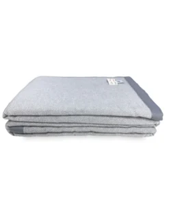 COPERTA leggera PRIMAVERILE NANTES estiva IN LANA MERINO FINE matrimoniale 2 PIAZZE grigio