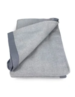COPERTA leggera PRIMAVERILE NANTES estiva IN LANA MERINO FINE matrimoniale 2 PIAZZE grigio