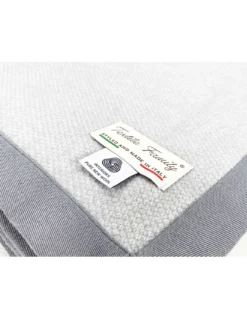 COPERTA leggera PRIMAVERILE NANTES estiva IN LANA MERINO FINE matrimoniale 2 PIAZZE grigio