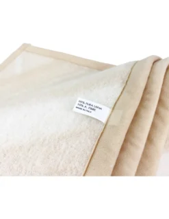 COPERTA SQUARE Bambini in vera Pura LANA da LETTINO morbida e Calda colore Naturale