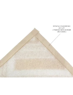 COPERTA SQUARE Bambini in vera Pura LANA da LETTINO morbida e Calda colore Naturale