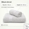 Coppia Asciugamani Viso e Ospite Tortora - Spugna 100% Cotone 450 g/m² Made in Italy