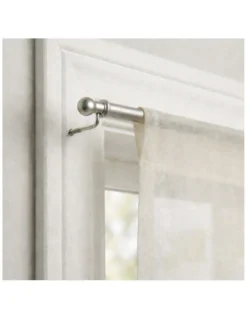 Coppia Astine Tex per Tenda a Vetro Ø7 mm in Ottone Nichelato Argento Opaco, Estensibili, con Viti, Made in Italy