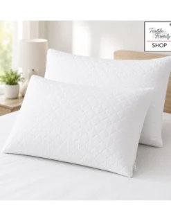 Coppia Copriguanciali Trapuntati 50x80 con Cerniera Zip, Federe Proteggi Cuscino Bianche
