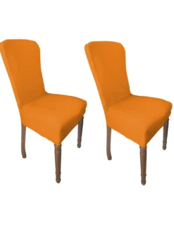 COPPIA coprisedia ELASTICIZZATO ROMA antimacchia in TINTA UNITA ARANCIO