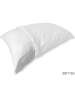 COPPIA federa per GUANCIALE STRONG tinta unita BIANCO cm. 52X82 made in Italiy