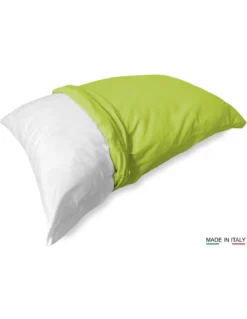 COPPIA federa per GUANCIALE STRONG tinta unita VERDE ACIDO cm. 52X82