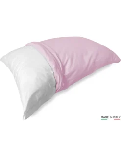 COPPIA federa per GUANCIALE STRONG tinta unita ROSA cm. 52X82