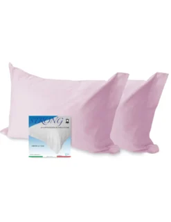 COPPIA federa per GUANCIALE STRONG tinta unita ROSA cm. 52X82