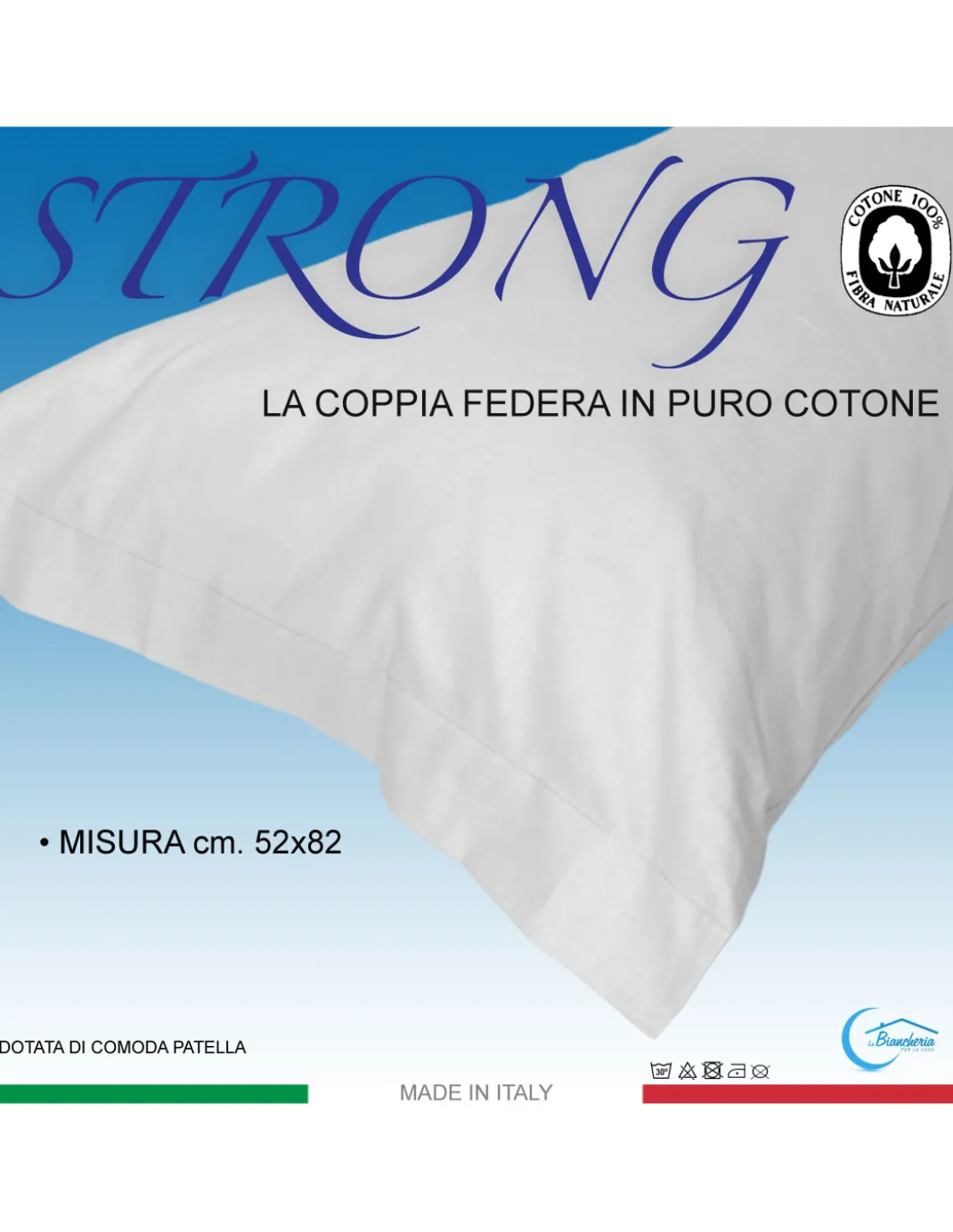 COPPIA federa per GUANCIALE STRONG tinta unita VIOLA cm. 52X82