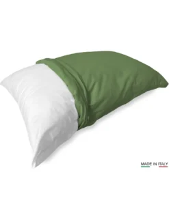 COPPIA federa per GUANCIALE STRONG tinta unita VERDE PRATERIA cm. 52X82