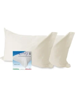 COPPIA federa per GUANCIALE STRONG tinta unita PANNA cm. 52X82