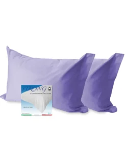 COPPIA federa per GUANCIALE STRONG tinta unita LILLA cm. 52X82