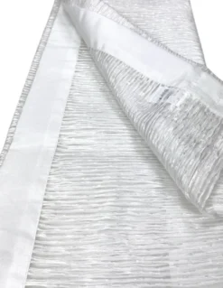 Coppia Tenda Vetro Oscar Bianco – Moderna Semitrasparente in Poliestere Rigato – 2 Teli Eleganti, Lavabile, Pronta all'Uso