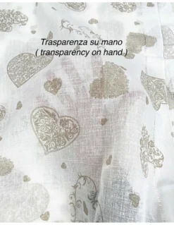 Coppia TENDINA a vetro Cuore Beige larga cm. 60 da Finestra e da Porta