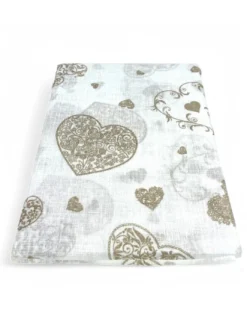 Coppia TENDINA a vetro Cuore Beige larga cm. 60 da Finestra e da Porta