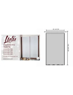 Coppia Tendina Moderna Lulù Bianco - Tessuto Ricamato Geometrico, Semitrasparente, Facile Montaggio, 2 Teli