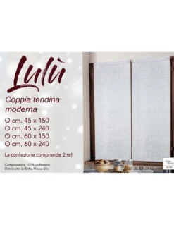 Coppia Tendina Moderna Lulù Grigio - Tessuto Ricamato Geometrico, Semitrasparente, Facile Montaggio, 2 Teli