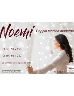 COPPIA tendina NOEMI ricamo MODERNO FOGLIA grigio