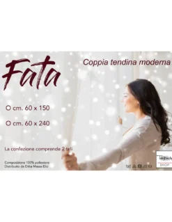 COPPIA TENDINA VETRO FATA GRIGIO ARGENTO ORGANZA MILLE FILI