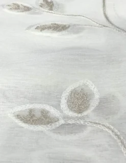 COPPIA tendina VETRO LEAF ricamata BEIGE