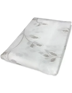 COPPIA tendina VETRO LEAF ricamata BEIGE