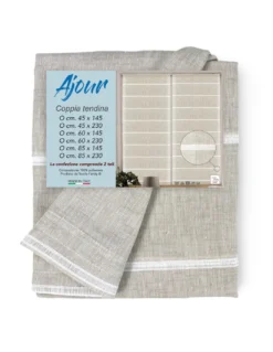 COPPIA tendina VETRO MODERNA larga 45 o 60 o 85 Ajour Beige