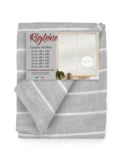 COPPIA tendina VETRO MODERNA larga 45 o 60 o 85 RIGHINE Grigio