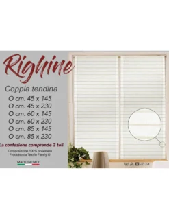 COPPIA tendina VETRO MODERNA larga 45 o 60 o 85 RIGHINE Grigio