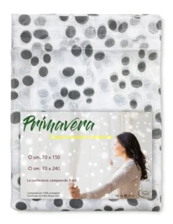 coppia TENDINA vetro PRIMAVERA GRIGIO
