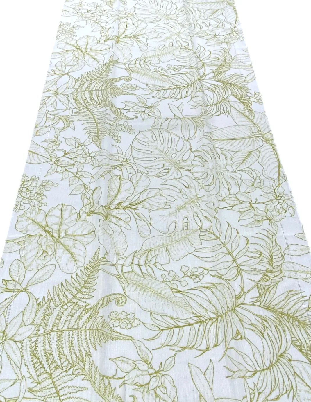 Coppia Tendine a Vetro Modern Leaf Verde Semitrasparenti in Bouclè con Tunnel per Astina – 2 Teli Made in Italy