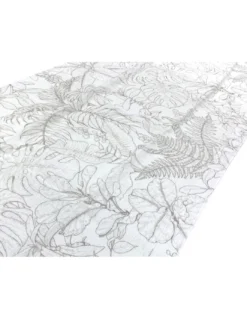 Coppia Tendine a Vetro Modern Leaf Beige Semitrasparenti in Bouclè con Tunnel per Astina – 2 Teli Made in Italy