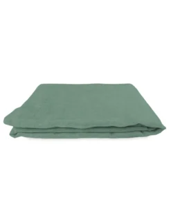 Coppia tendine vetro moderne SIMPLY Verde - tessuto poliestere bouclè semitrasparente, orlino tunnel