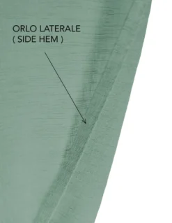 Coppia tendine vetro moderne SIMPLY Verde - tessuto poliestere bouclè semitrasparente, orlino tunnel